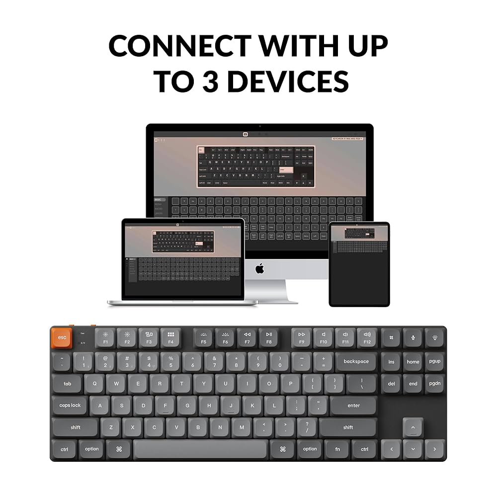 Amazon.com: Keychron K1 Max QMK/VIA 2.4 GHz & Bluetooth